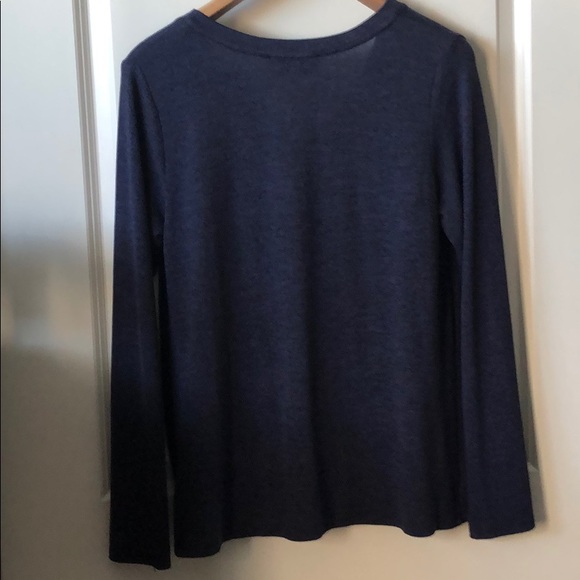 Navy Blue Knot Front Sweater - Picture 3 of 5